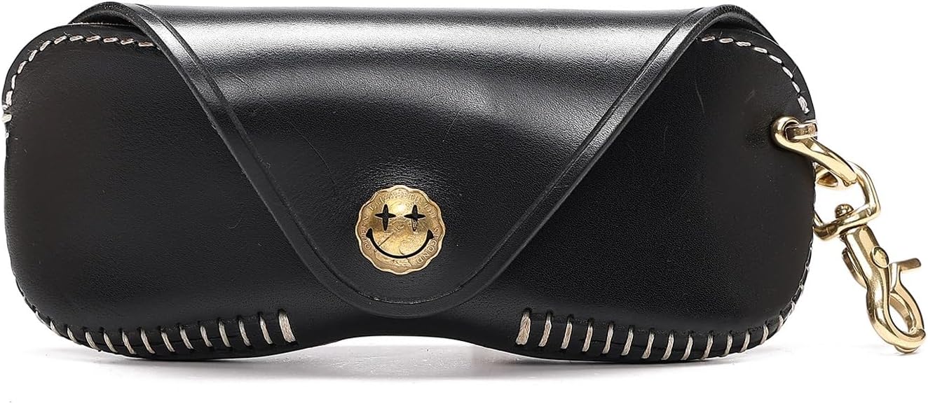 Retro Minimalist Leather Sunglasses Case, Leather Eyeglass Case - Reading Glasses Case- Glasses Case Flexible Sunglasses Pouch Slim Case for Men and Women (Gray : C)