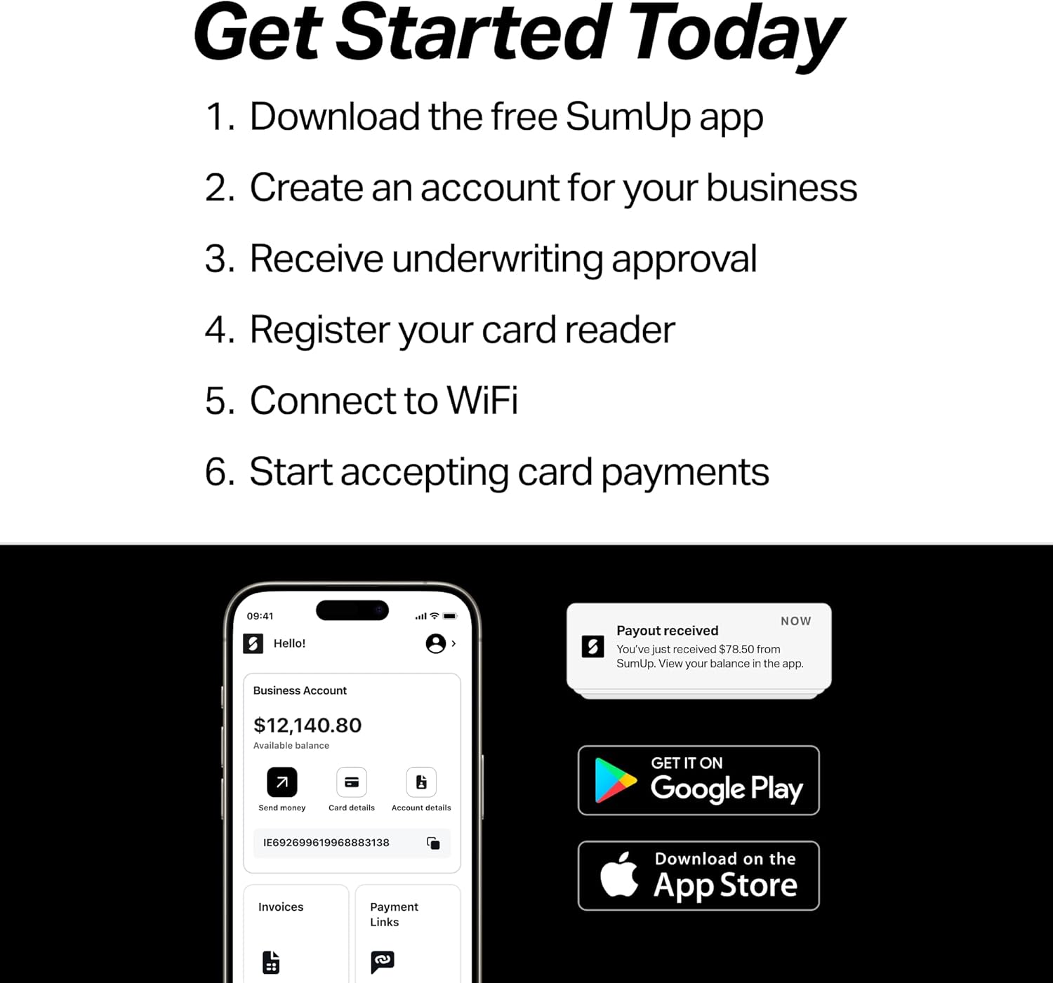 SumUp Plus Card Reader, Bluetooth - NFC RFID Credit Card Reader for Smartphone