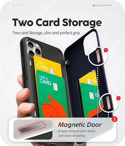 Miniatura 3 de GOOSPERY Parachoques magnético para puerta compatible con iPhone 11 Pro Max, tarjetero tipo cartera con imán fácil de cierre automático, protección