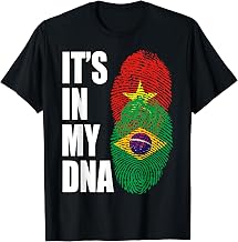 Vietnamese And Brazilian Mix Heritage DNA Flag T-Shirt