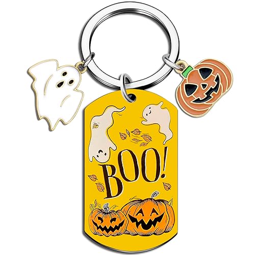Pumpkin Keychain Funny Halloween Boo Gifts Spooky Ghost Keychain Halloween