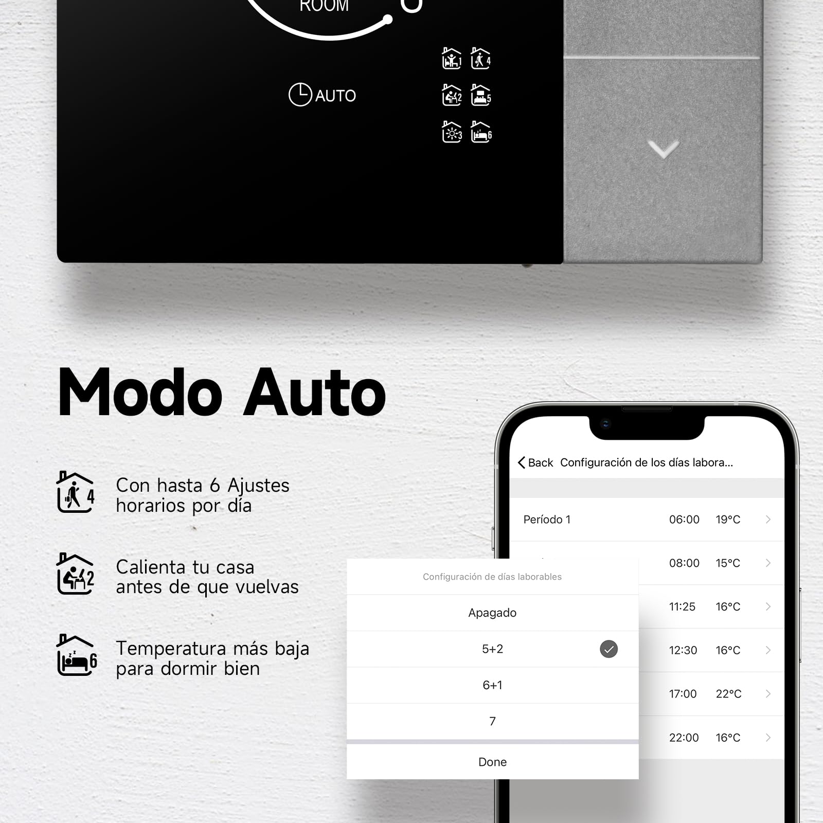 Termostato WiFi para Calentar Agua Tuya,Termostatos Digitales Programables Inteligentes de Panel Táctil de Pantalla Grande para Calefacción por Suelo Radiante Compatible con Alexa,Google 3A TGP508