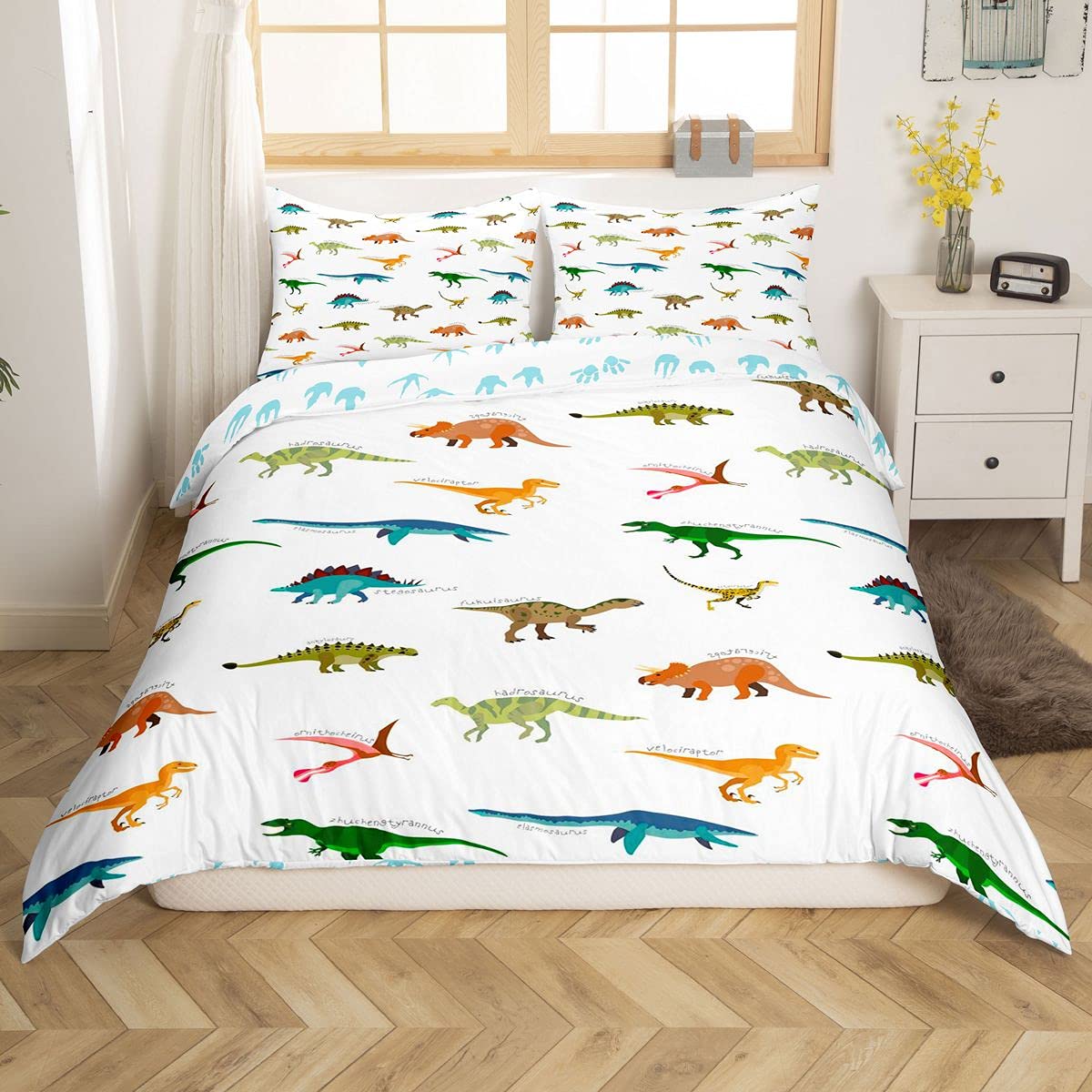 Linge de lit dinosaure agréable pour calmer le sommeil des enfants agités
