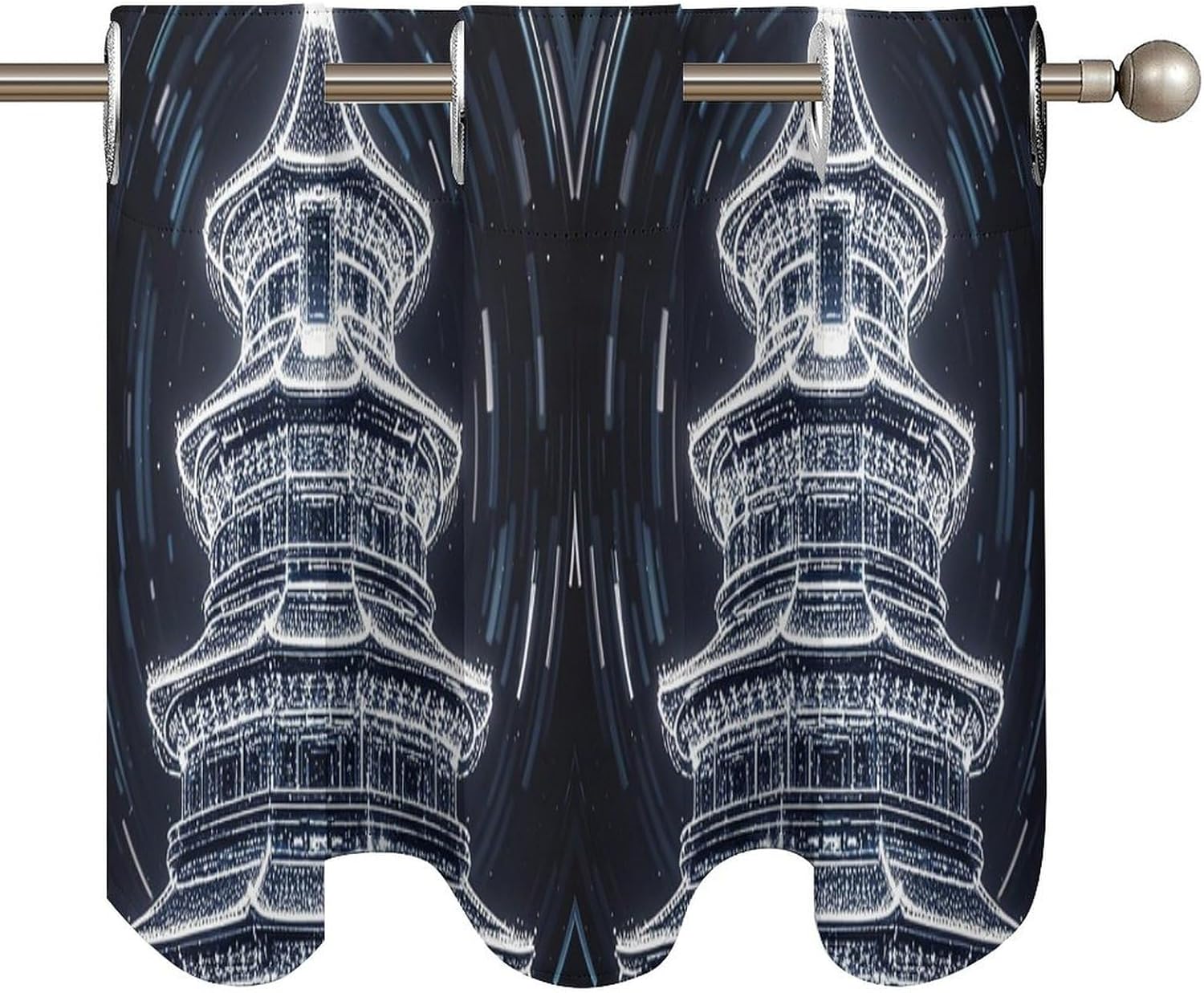 Beijing Tiantan Valance for Windows, 2 Pack Kitchen Curtains Modern Home Decor, Soft Blackout Window Curtains for Living Room & Bedroom, 18 X 52 Inch