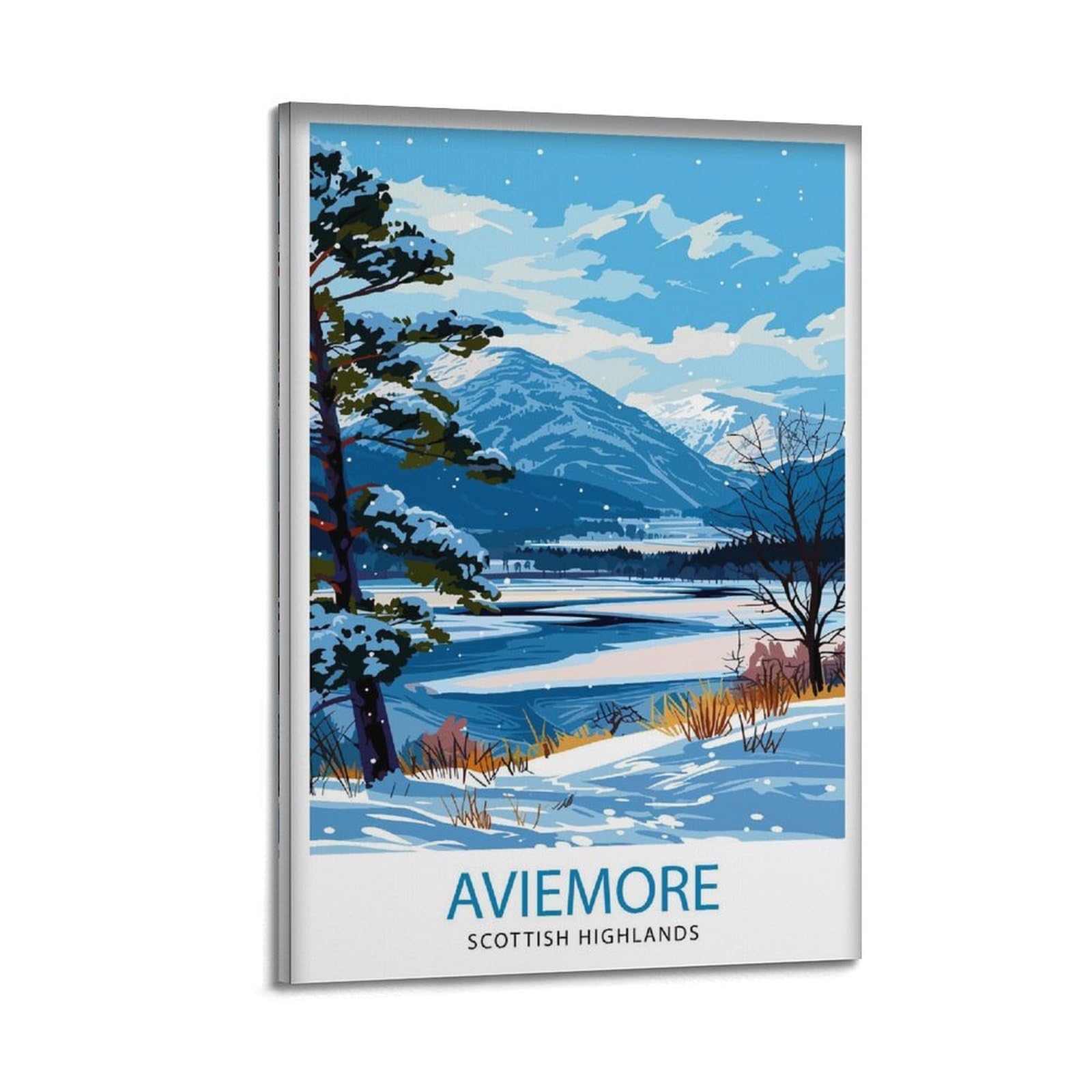 xiaoxiaoshen Aviemore Scotland Cairngorms National Park Scottish Highland Outdoor Adventure Lover Canvas Poster Wall Art Prints Room Aesthetic Murals Bedroom And Living Decorations 20x30inch(50x75cm)