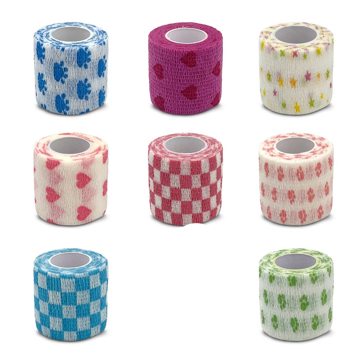 Vendaje elástico autoadhesivo deportivo de 4,8 m, colorido, for rodilleras, dedos, tobillos, palmas y hombros.,Venda autoadhesiva(Blue Plaid,10cmX4.8cm)