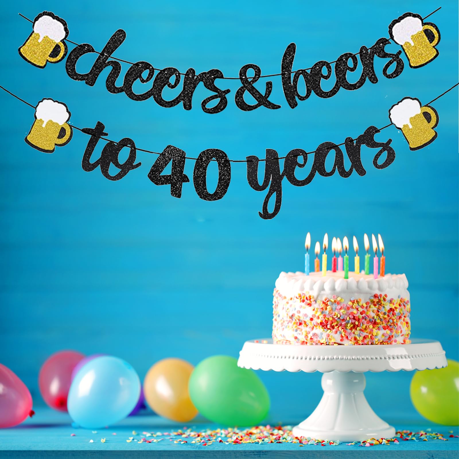 Guirlande Anniversaire 40 Ans ENLACE - Bannière Pailletée Dorée 3m, Décoration 39+1 Humoristique