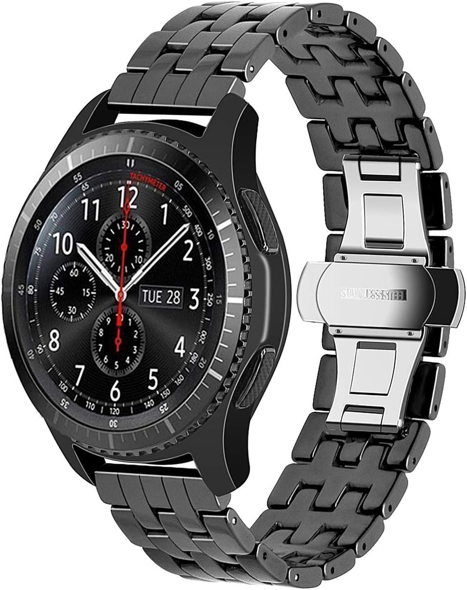 YISIWERA Removable 46mm for Galaxy Ceramic Watch Bands for Men Women Quick Release Watch Strap Compatible with Gear S3 Frontier Classic Galaxy 46mm Bands