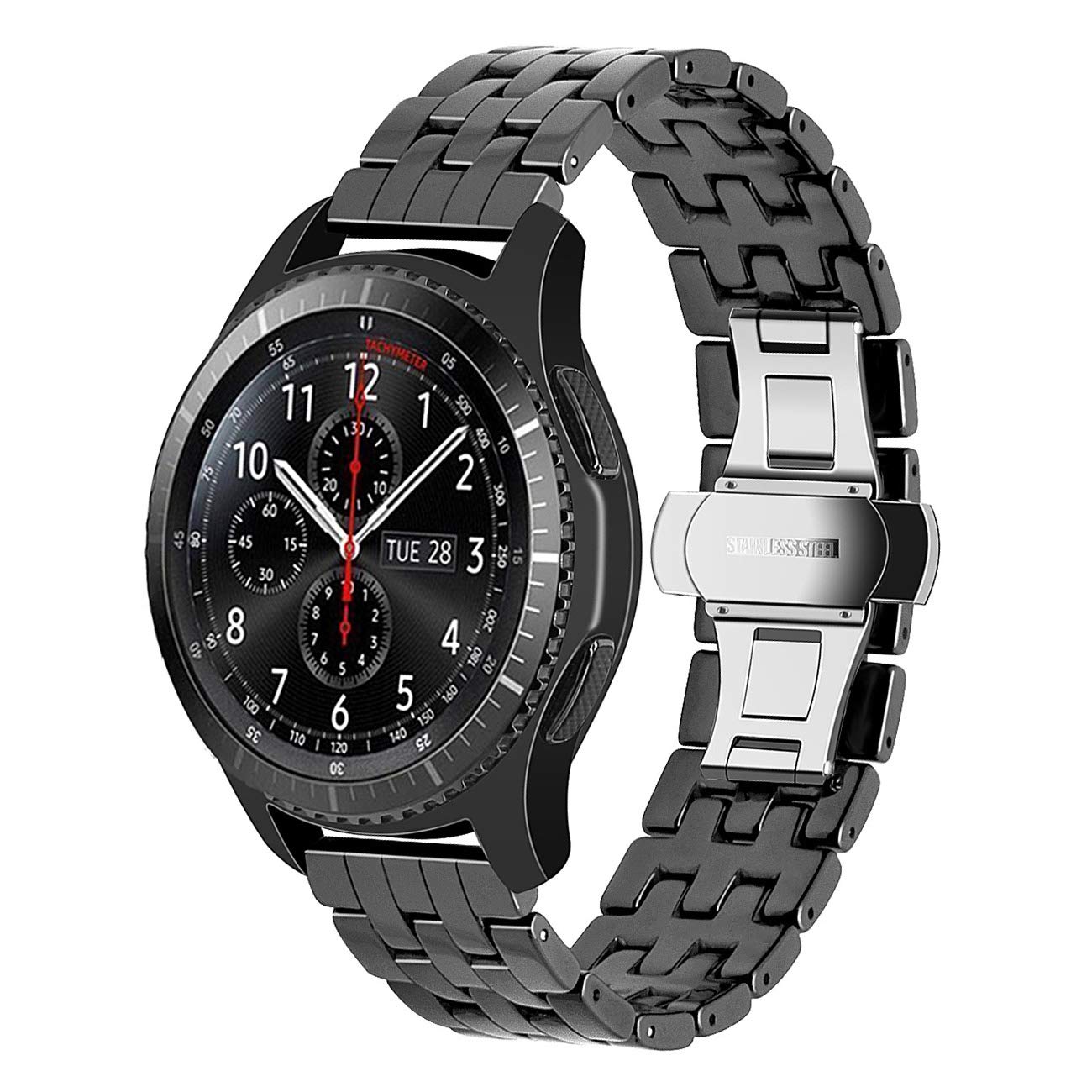 YISIWERA Removable 46mm for Galaxy Ceramic Watch Bands for Men Women Quick Release Watch Strap Compatible with Gear S3 Frontier Classic Galaxy 46mm