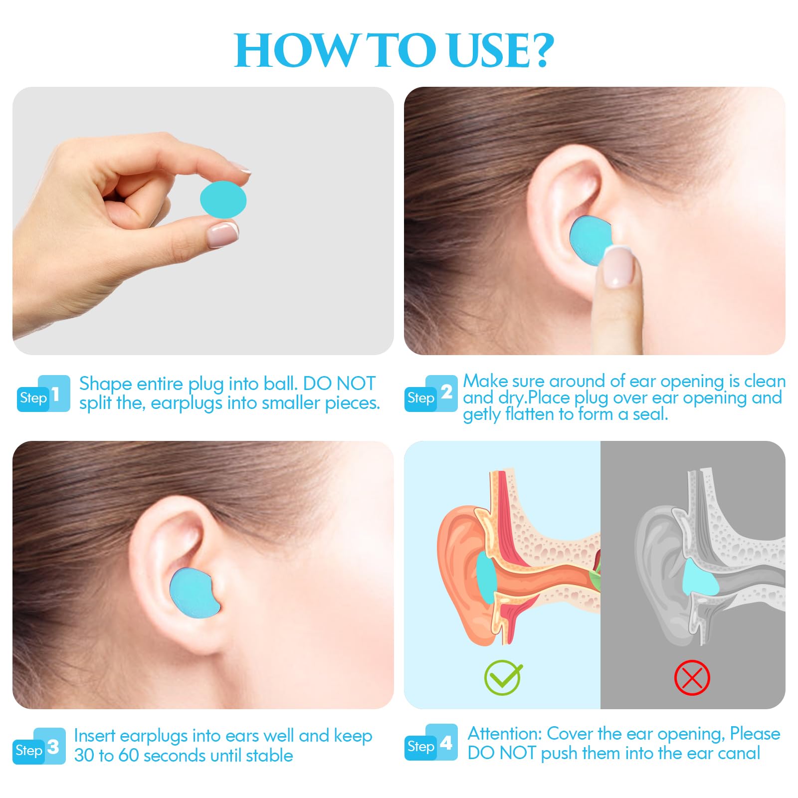 6 Pairs SLIJAR Silicone Ear Plugs For Noise Cancelling And - View #5