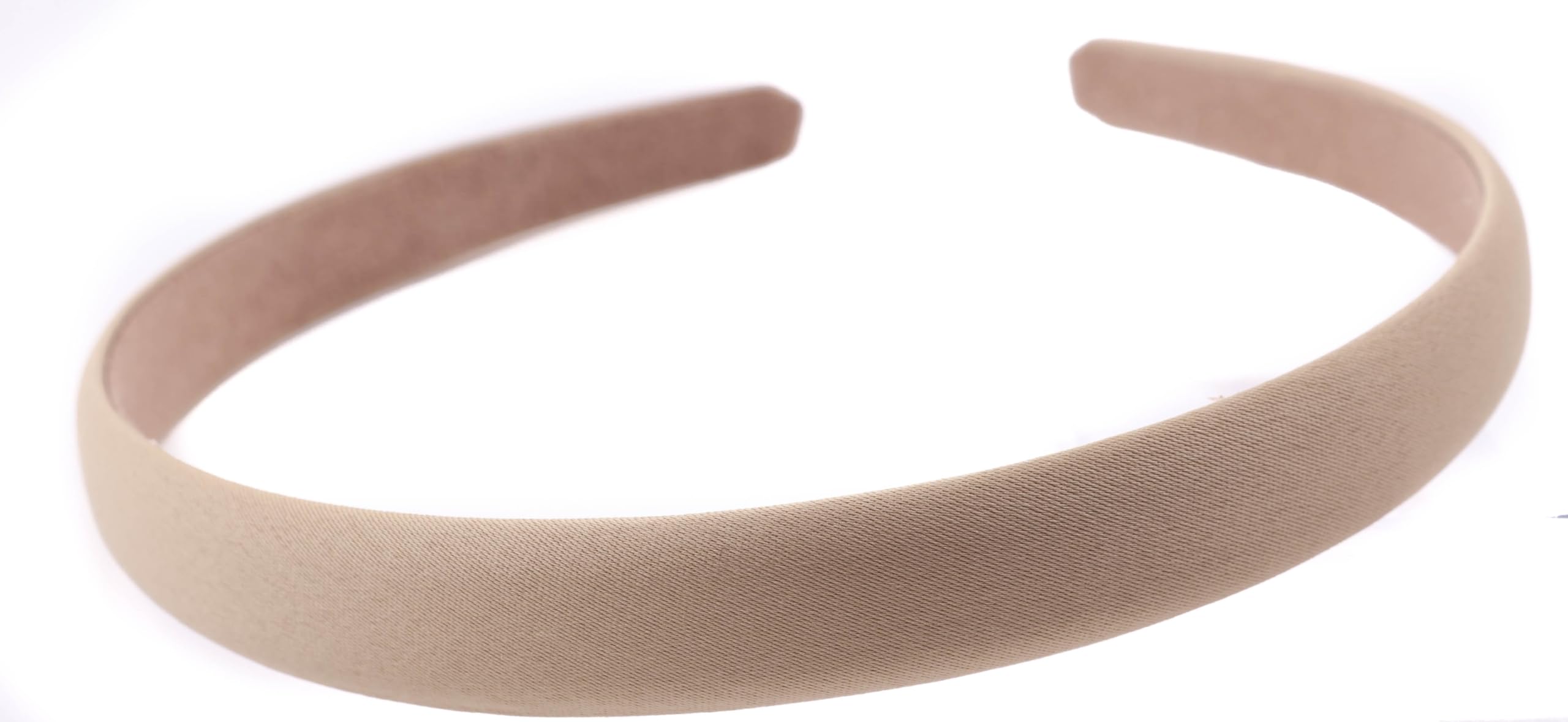 Mytoptrendz® Pair of 2 Slim 1.5cm Satin Headbands Teens Girls Womens Plain Satin Flat Thick Non Slip Alice Hairband Kids School Uniform & Bridesmaid- (Beige) - Image 2