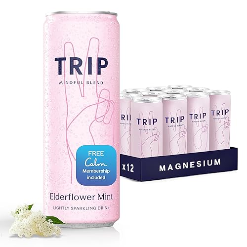 Miniatura 12 de TRIP Bebida adaptógena ligeramente espumosa, bebida sin alcohol con magnesio, Ashwagandha, melena de león y L teanina, sin azúcar añadido, vegano