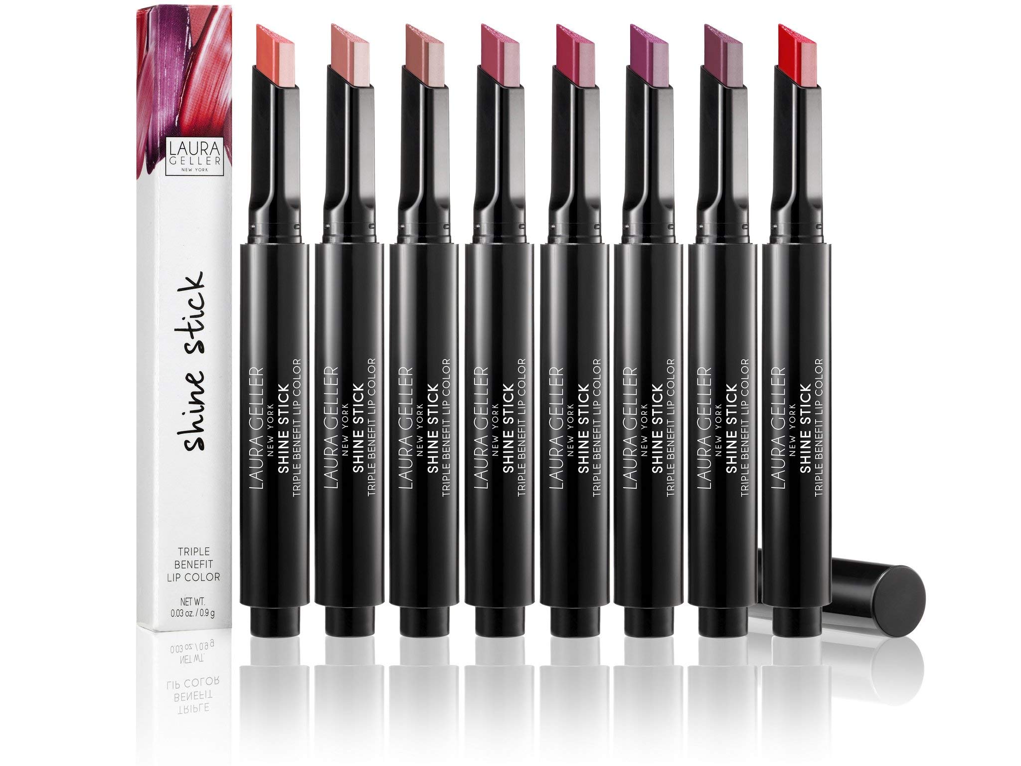 LAURA GELLER NEW YORK Shine Stick Triple-Benefit Lip Color with Lipstick, Lip Gloss and Lip Balm Effect, Long Lasting - Image 3