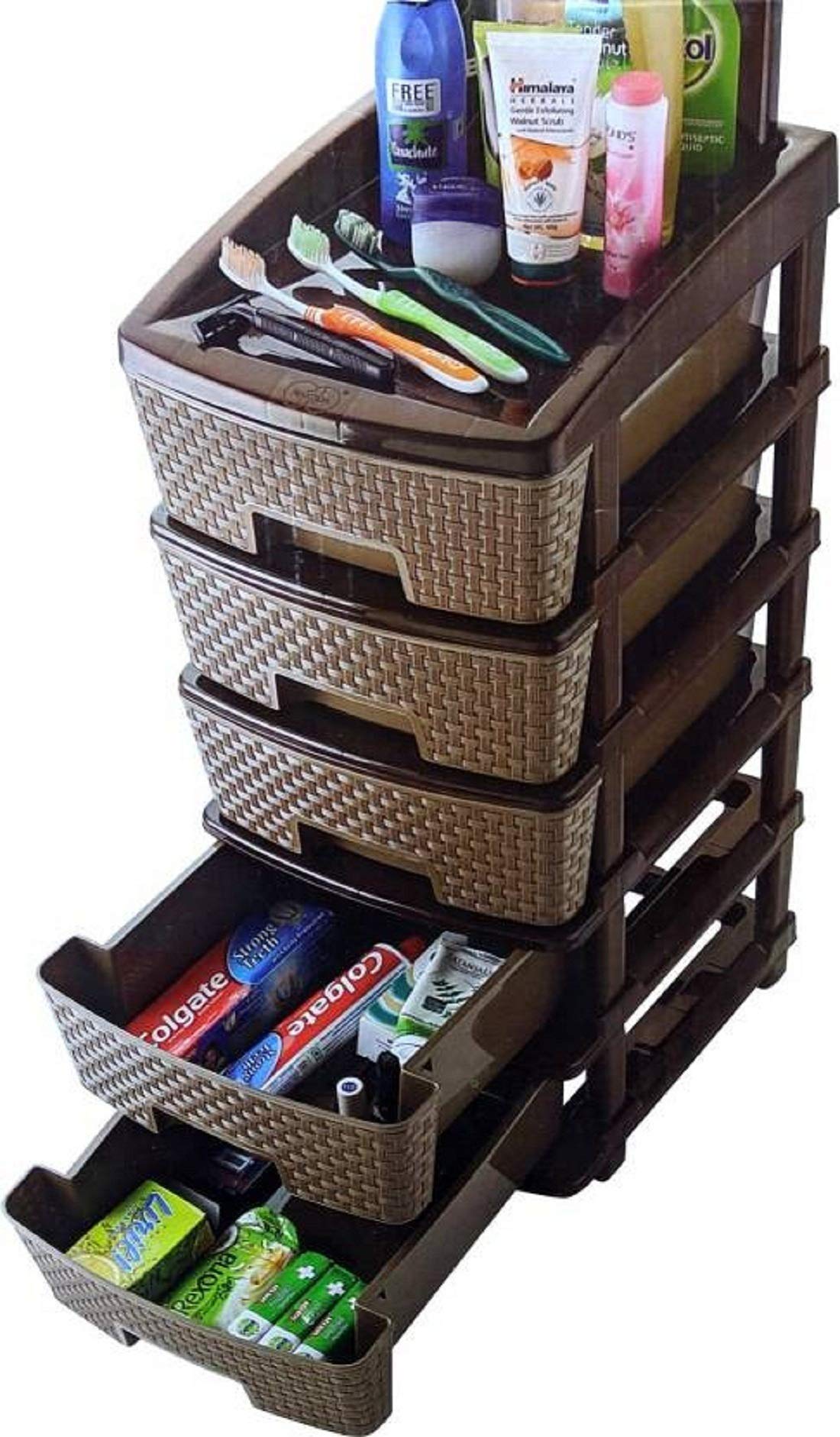 Aufers Classy 5 | Drawer Organisers | Drawers for Storage | Drawers for Office/Hospital, Parlour, School, Doctors, Home and Kids and Daily use Colour: Dark Brown,