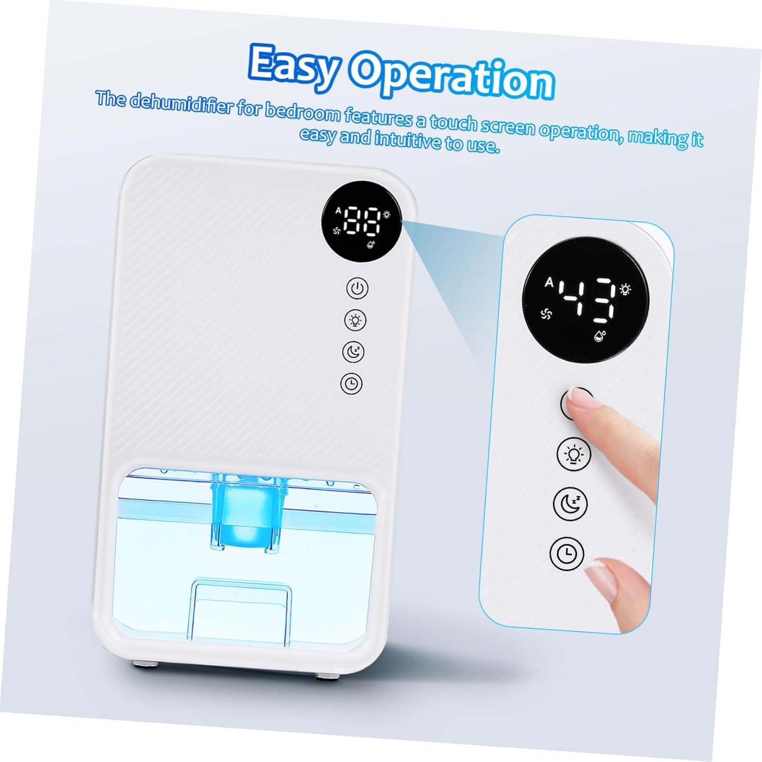 Compact for Home Small Quiet and Efficient Control for Bedroom Bathroom and Basement with Led Lighting and