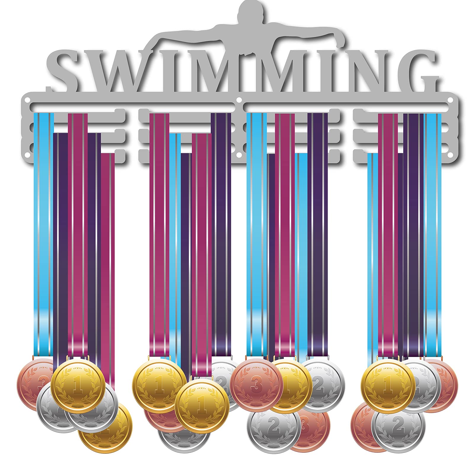 CREATCABIN Perchero Medallas Ajedrez,Soporte Medallas,Colgadores Deportivas,Premios Colgantes,Marco Montaje Pared,Decoración Hierro para Medallista Ajedrez,Bastidores Organizadores Plateados 40x15cm — view 10
