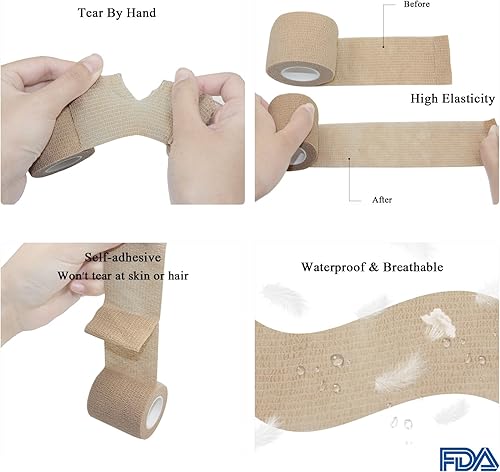 Miniatura 2 de Cinta médica para veterinarios, cinta de vendaje para la piel, cinta de vendaje veterinario, paquete de 1 pulgada x 12 unidades, tela de vendaje