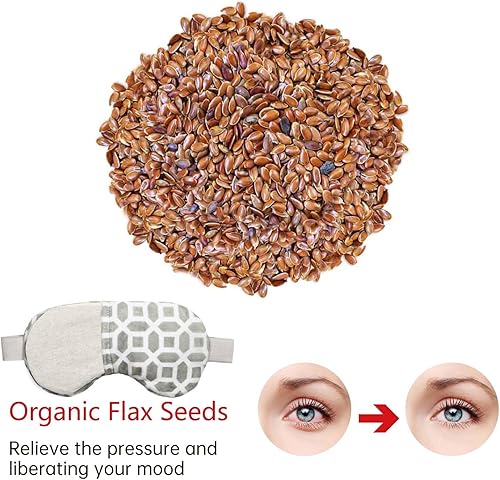 Miniatura 6 de Máscara de ojos 2 en 1 calentada/hielo Máscara de ojos con calor húmedo Lavanda y linaza Almohada sinusal apta para microondas para ojos secos,