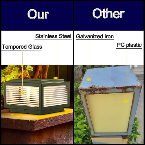 Miniatura 2 de Luz de poste para exteriores de 12 x 12 pulgadas, luz de columna, lámpara de columna con cable de 110-240 V (12-36 V bombilla de reemplazo), luz de