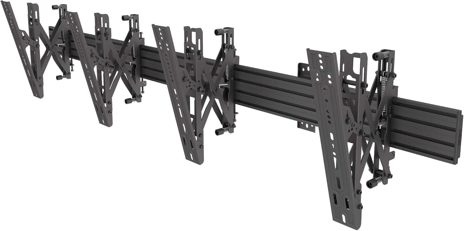 Kanto MBW21PT Digital Signage Menu Board Wall Mount System with Pop-Out and Tilting Arms for 40-Inch to 60-Inch TVs | Precision Leveling for Perfect TV Alignment | 2 TVs | Black