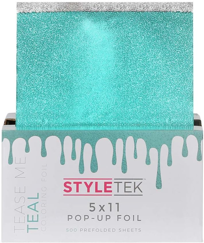 Styletek 5 x 11 Pop-Up Foil Tease Me Teal 500 Prefolded Sheets
