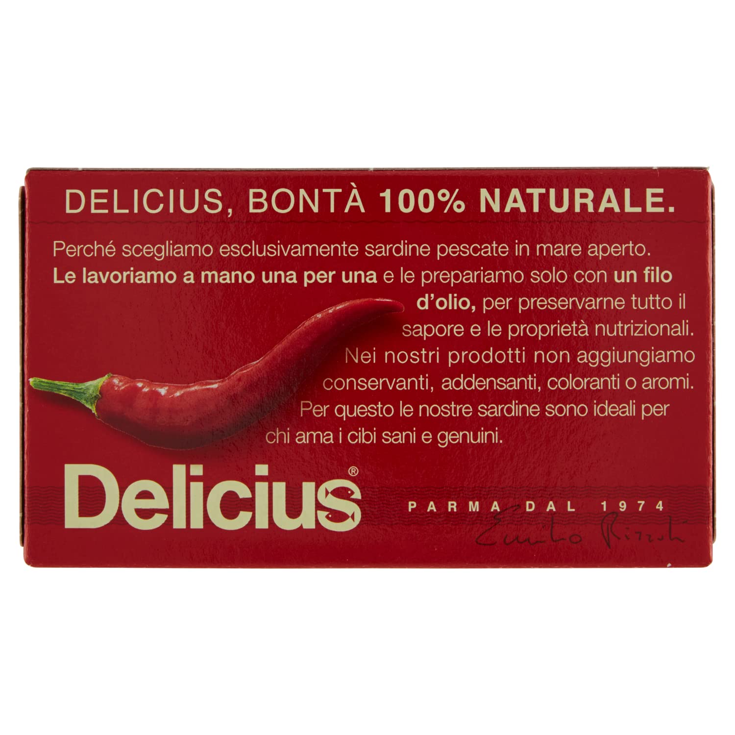 Sardine con peperoncino all'olio di oliva, 120g (10 pezzi)