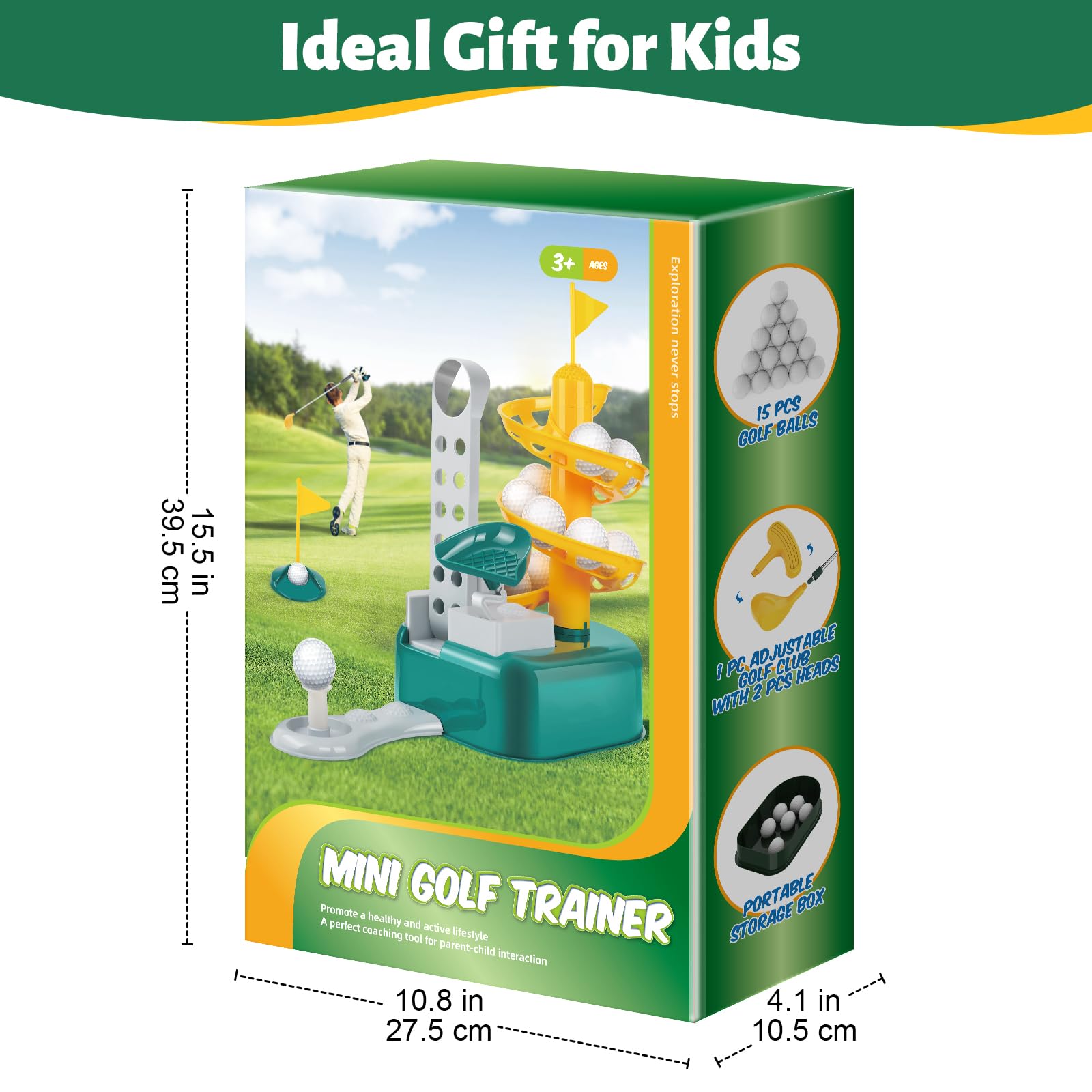 Liberry Kids Golf Club Set for 3 4 5 6 7 Years Old Boys Girls, Toddler Golf Set with Golf Dispenser, Retractable Clubs & 2 Heads, Indoor Outdoor Sport Toys Birthday Gifts - Image 7