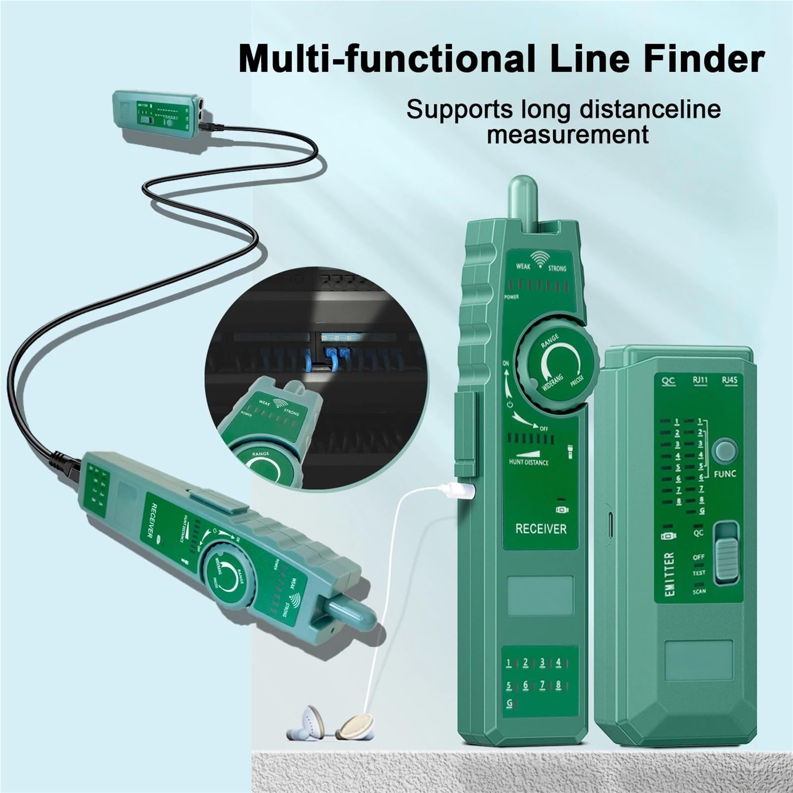 Tester per cavi, Tester Per Cavi Di Rete, Rilevatore, RJ45 RJ11, LAN Ethernet per la raccolta dei cavi