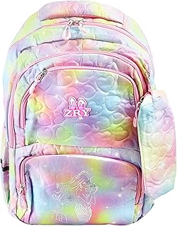 شنطة ظهر من البوليستر بجيب مطبوع عليها حورية البحر للبنات من زد ار واي - متعددة الالوان، من زري