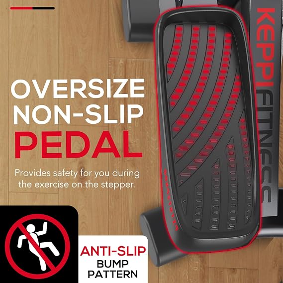Keppi Fitness Stair Stepper, Steppers for Exercise at Home, Stepper with 2 Pairs of Resistance Bands for Efficient Cardio - Fitstep Series