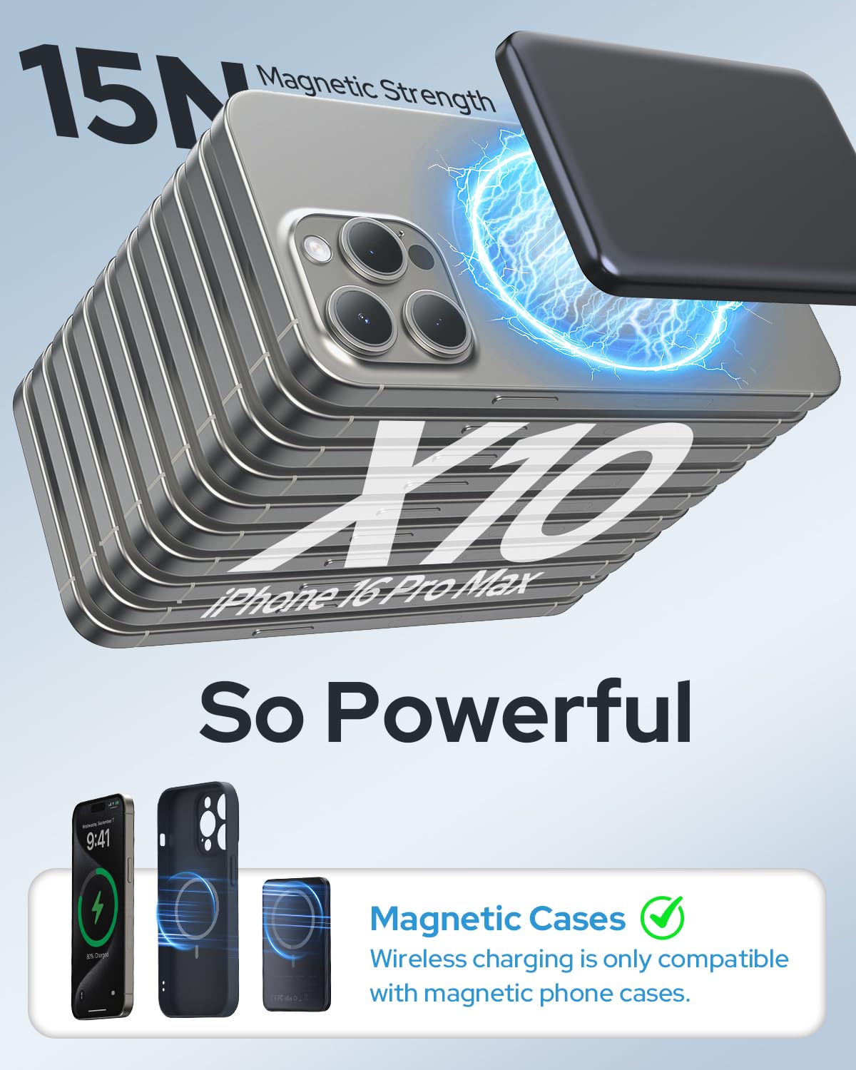 for Magsafe Power Bank, 5000mAh Ultra-Slim Wireless Portable Charger,Magnetic Power Bank Fast Charging with USB-C Charging,Portable Phone Charger Battery Pack Compatible with iPhone 17/16/15/14/13/12 — view 2