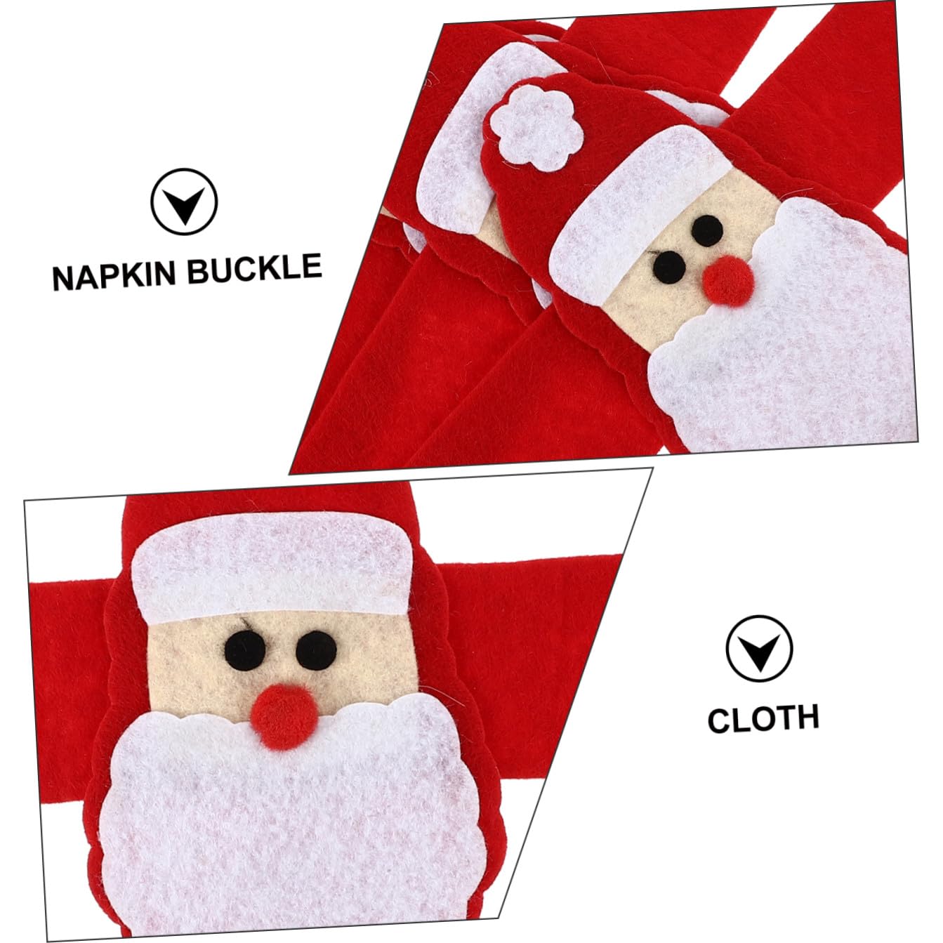 PRETYZOOM 8 Sätze Weihnachtsserviettenschnalle Serviettenringe Fallen Goldene Weihnachtsserviettenhalter Christmas Decorations Table Weihnachtsdeko Schreibtisch Vlies Rot 4 Stück * 8