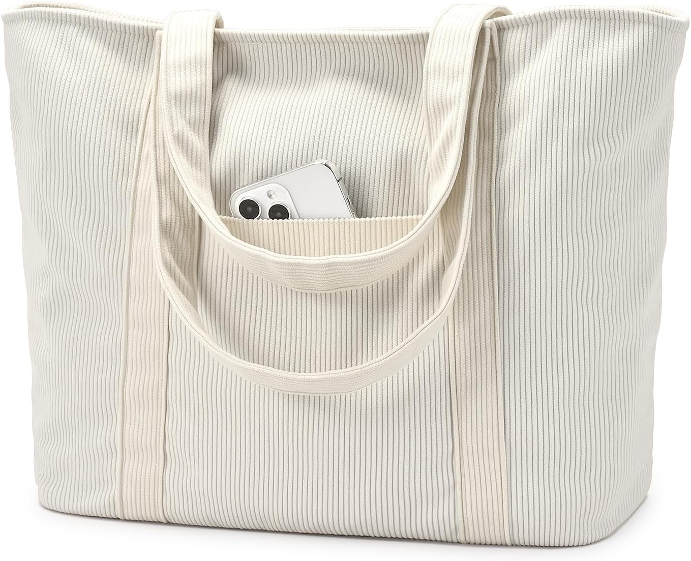 oscaurt Handtas voor dames, corduroy tote bag, laptop-draagtas, casual werktas, opvouwbare schooltas voor vrouwen, effen tas, geschikt voor A4- mappen en 15,6 inch laptop, beige, XL oscaurt Handtas voor dames, corduroy tote bag, laptop-draagtas, casual werktas, opvouwbare schooltas voor vrouwen, effen tas, geschikt voor A4- mappen en 15,6 inch laptop, beige, XL