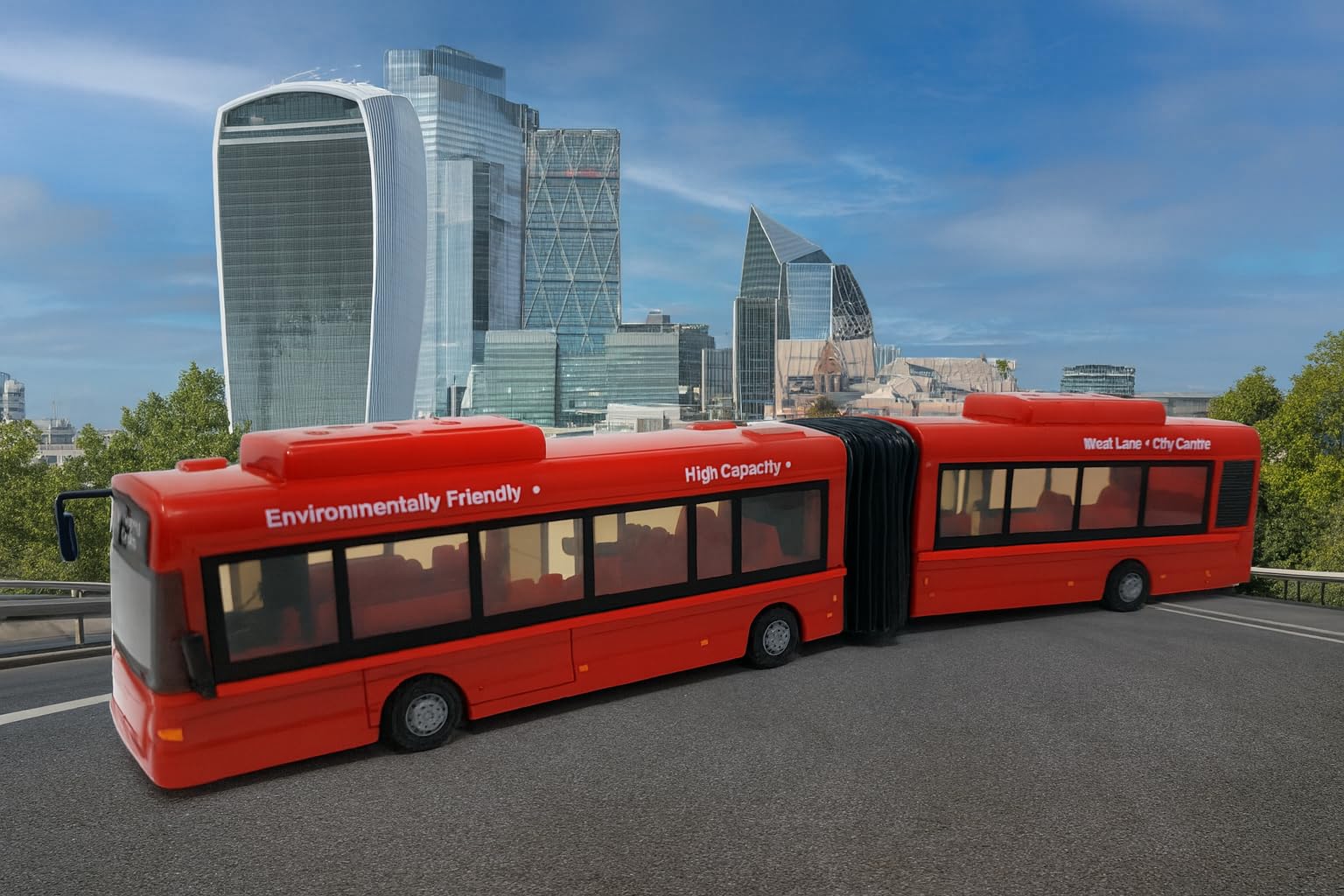 PLAYJOCS GT-6258 autobus miejski, 41 cm - model samochodu do gier w skali