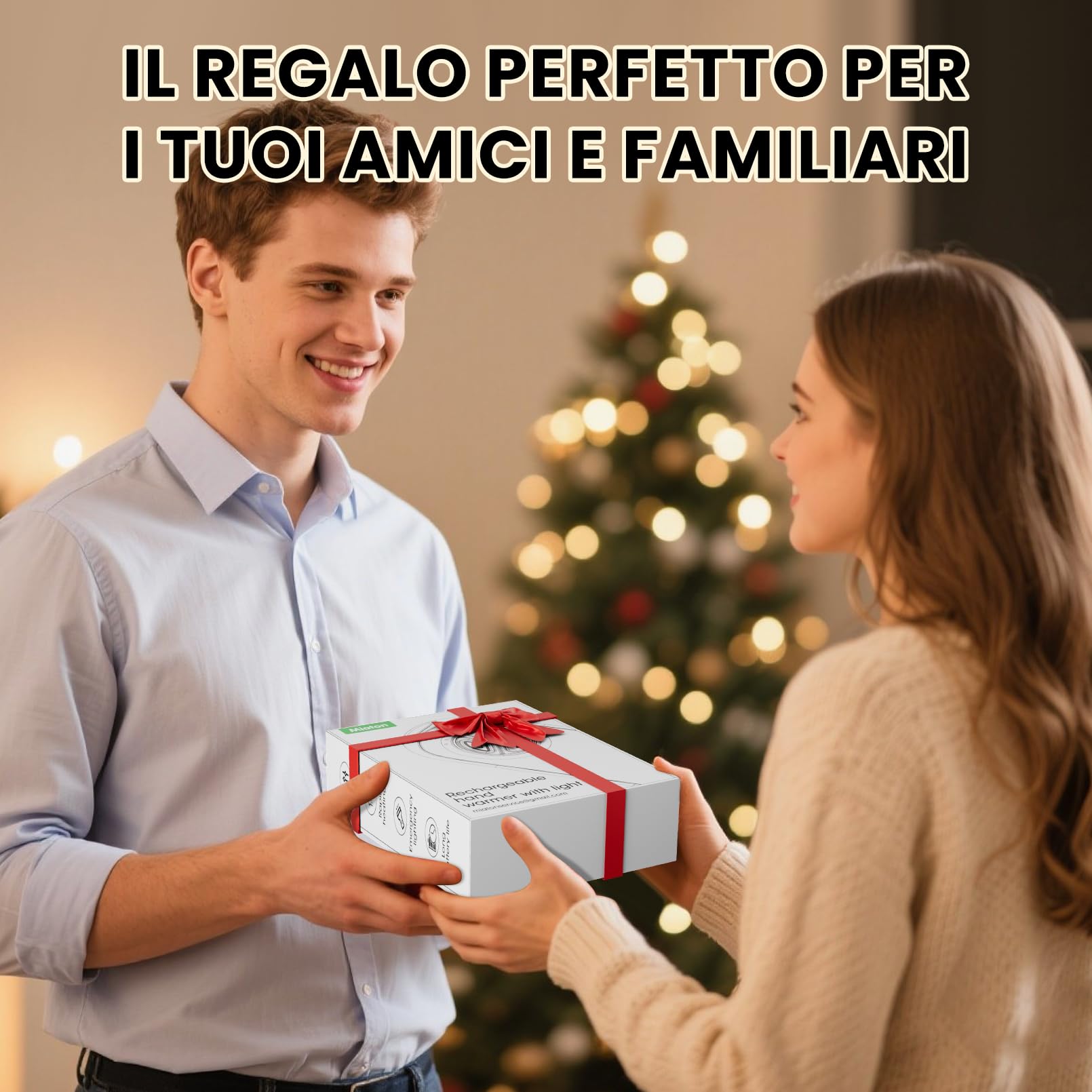 Scaldamani Ricaricabile con Torcia 2 Pack, Scalda Mani Portatile Elettrico, Scaldamani Usb Riutilizzabile, Durata, Regali di Natale per Campeggio All'aperto, Caccia