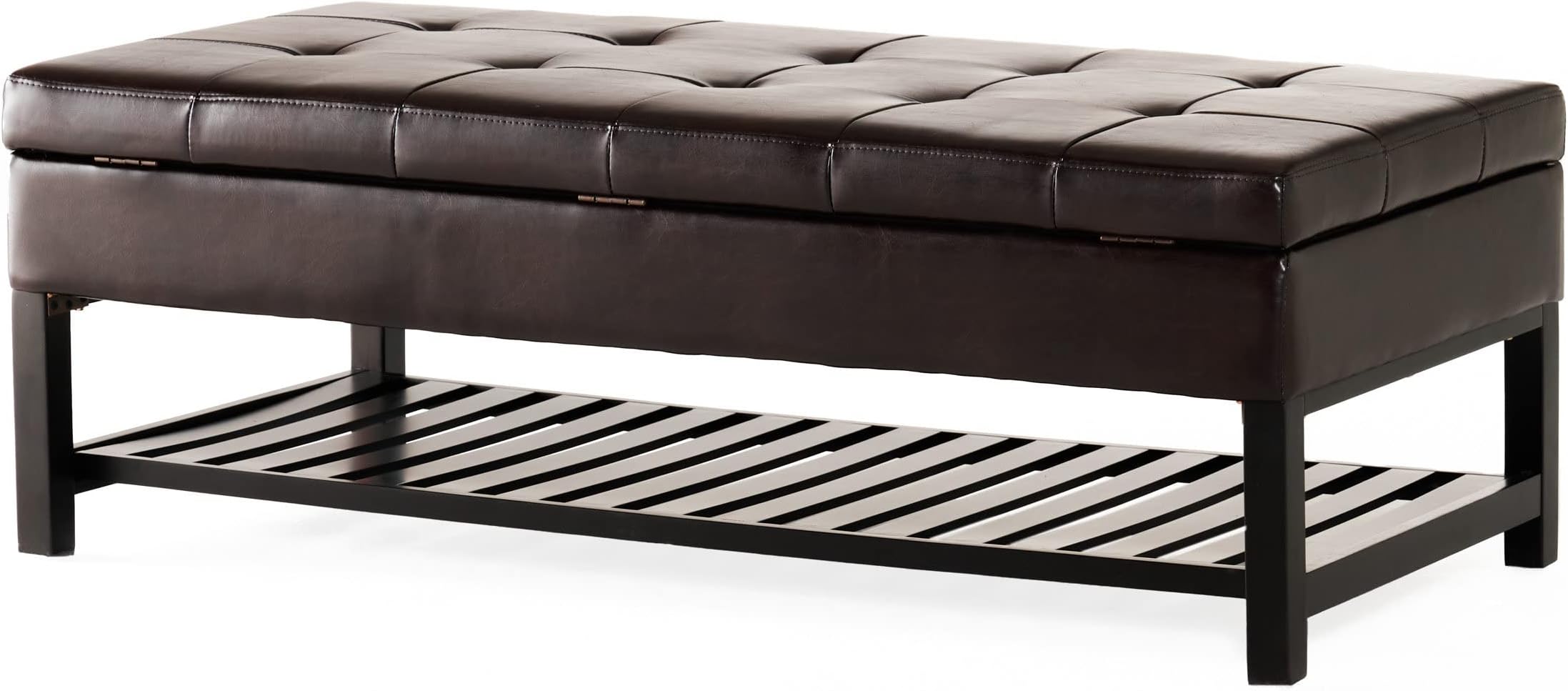 Miriam Ottoman with Storage and Bottom Rack, Espresso