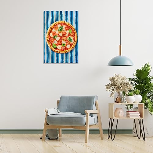 Miniatura 2 de Cuadro de pared vintage para pizza, cocina, arte de pared retro de frutas, pizza, restaurante, pósteres de lienzo con estampado de tomates y pizza,