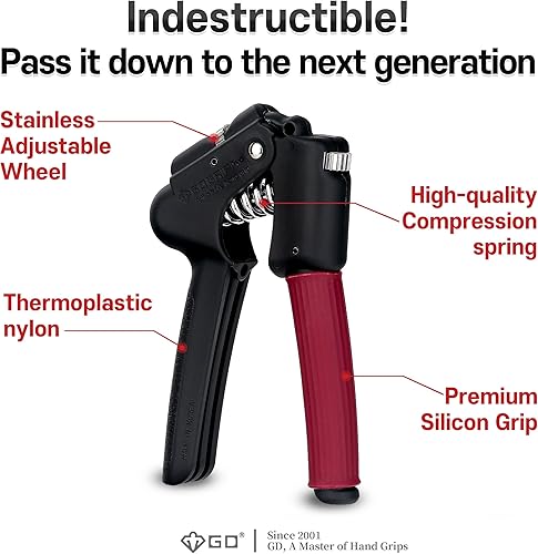 Miniatura 4 de GD Grip Strength Trainer (Premium Adjustable Grip Strengthener for Forearm Training) Wrist and Forearm Strengthener
