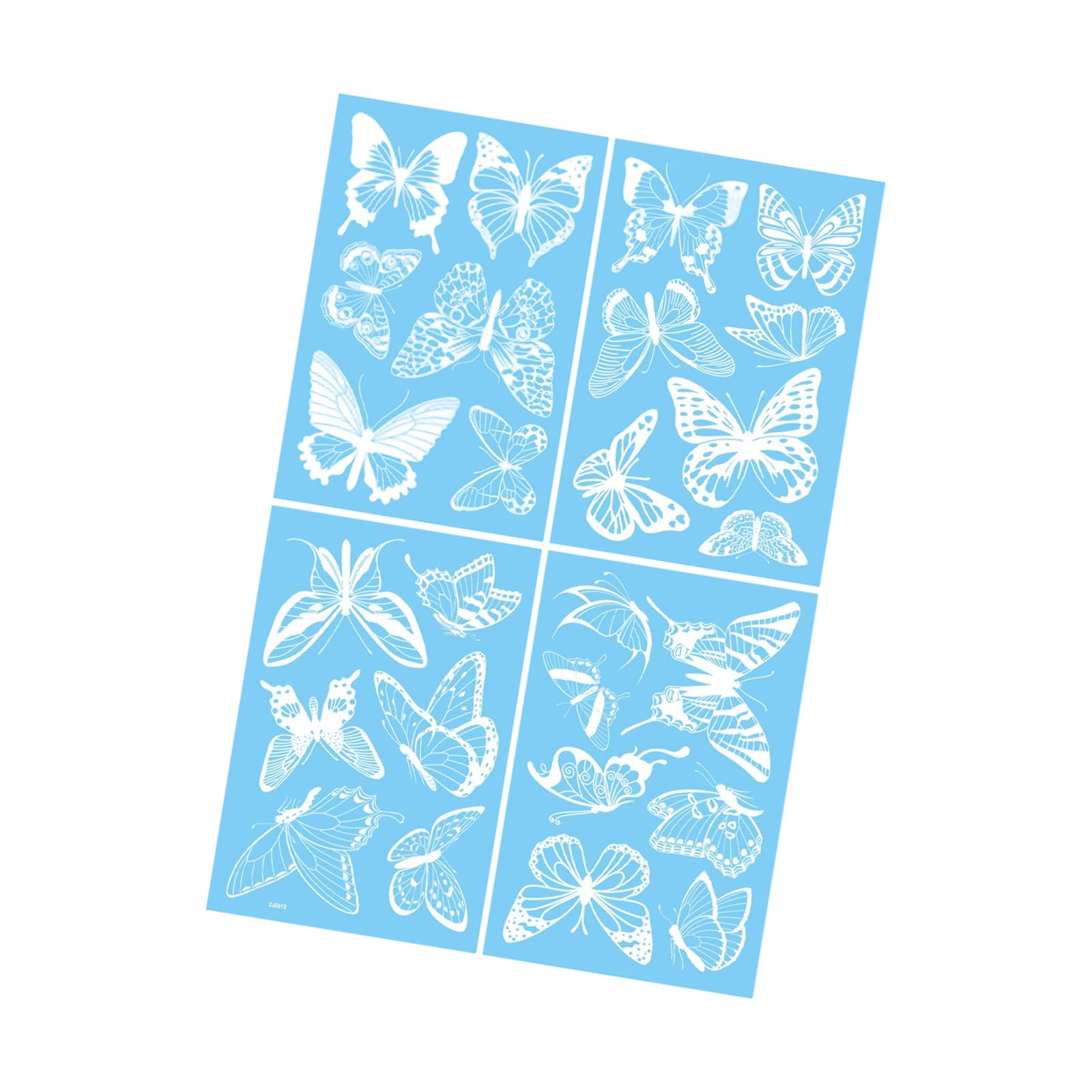 4 Sheets Butterfly Window Sticker Bird Protective Adhesive White Anti-Collision PVC Decal Glass Door Clings Against Bird Strikes Butterfly Window Clings Static Glass Decals Stickers PVC Decor Display