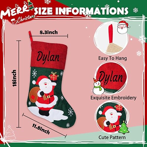 Miniatura 3 de Calcetines de Navidad personalizados, medias de dibujos animados con nombre, 18 pulgadas, calcetín grande de Navidad de muñeco de nieve, ciervo,