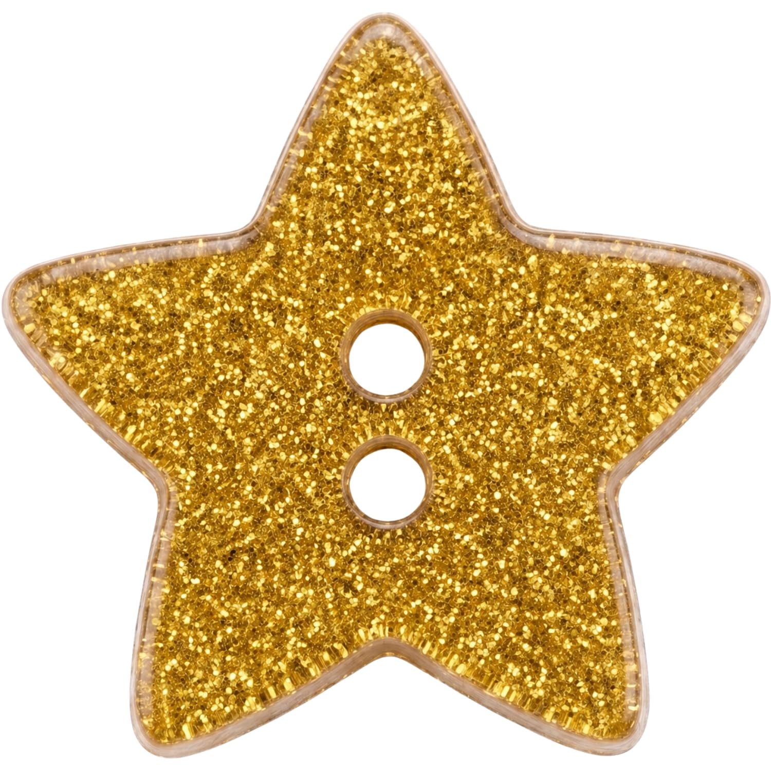 Gold Glitter Star Buttons - Pack of 25-18mm Acrylic Sewing Buttons - Star Shaped Buttons with Embedded Glitter - Bulk Craft Pack - Giddy Square