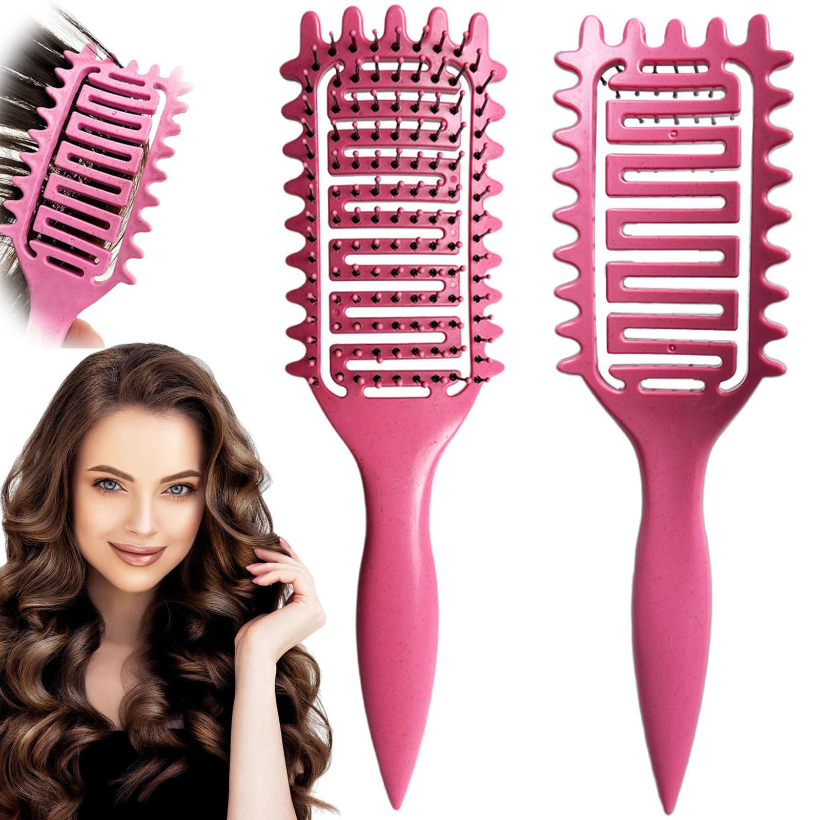 Curly Hair Brush, Curl Defining Brush, Detachment Hair Brush, Define Styling Paddle Brush for Wet/Thin/Curly Hair