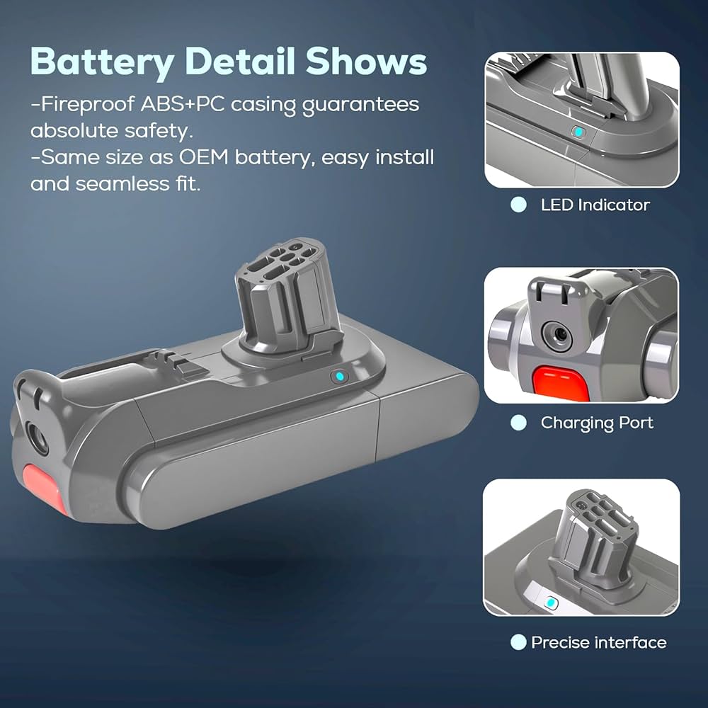 【美品】Dyson v12 detect slim バッテリー良好 Amazon.com: Upgraded 3500mAh V12 Battery Compatible for