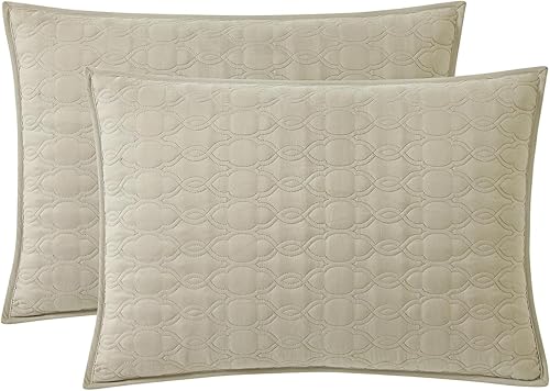 Miniatura 5 de BOURINA Juego de colcha de 2 piezas de microfibra, incluye 1 funda y 1 edredón, tamaño individual de 68 x 86 pulgadas, color beige