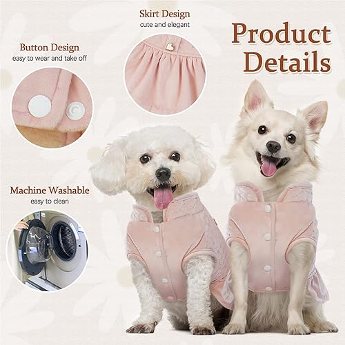 Miniatura 5 de Kuoser Abrigo para perro, ropa de invierno para cachorros, forro polar suave, chaleco para perras, resistente al viento, traje térmico para
