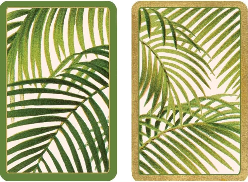 Caspari Palms Large Type Playing Cards-2 Decks Included, Regular, Multicolor (PC126J)