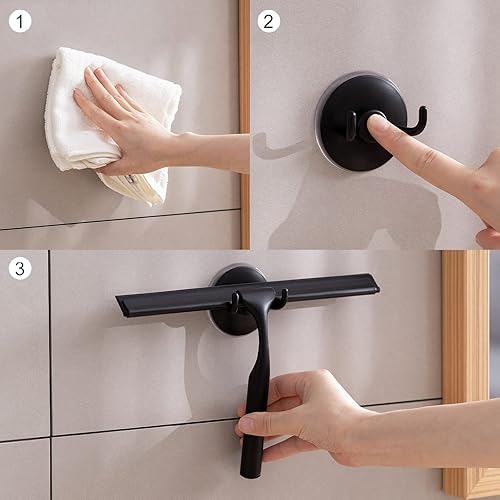 Miniatura 7 de Ettori Escobilla de ducha para puertas de vidrio, escobilla de goma para puerta de cristal de ducha, ventana y vidrio de automóvil, espejos,