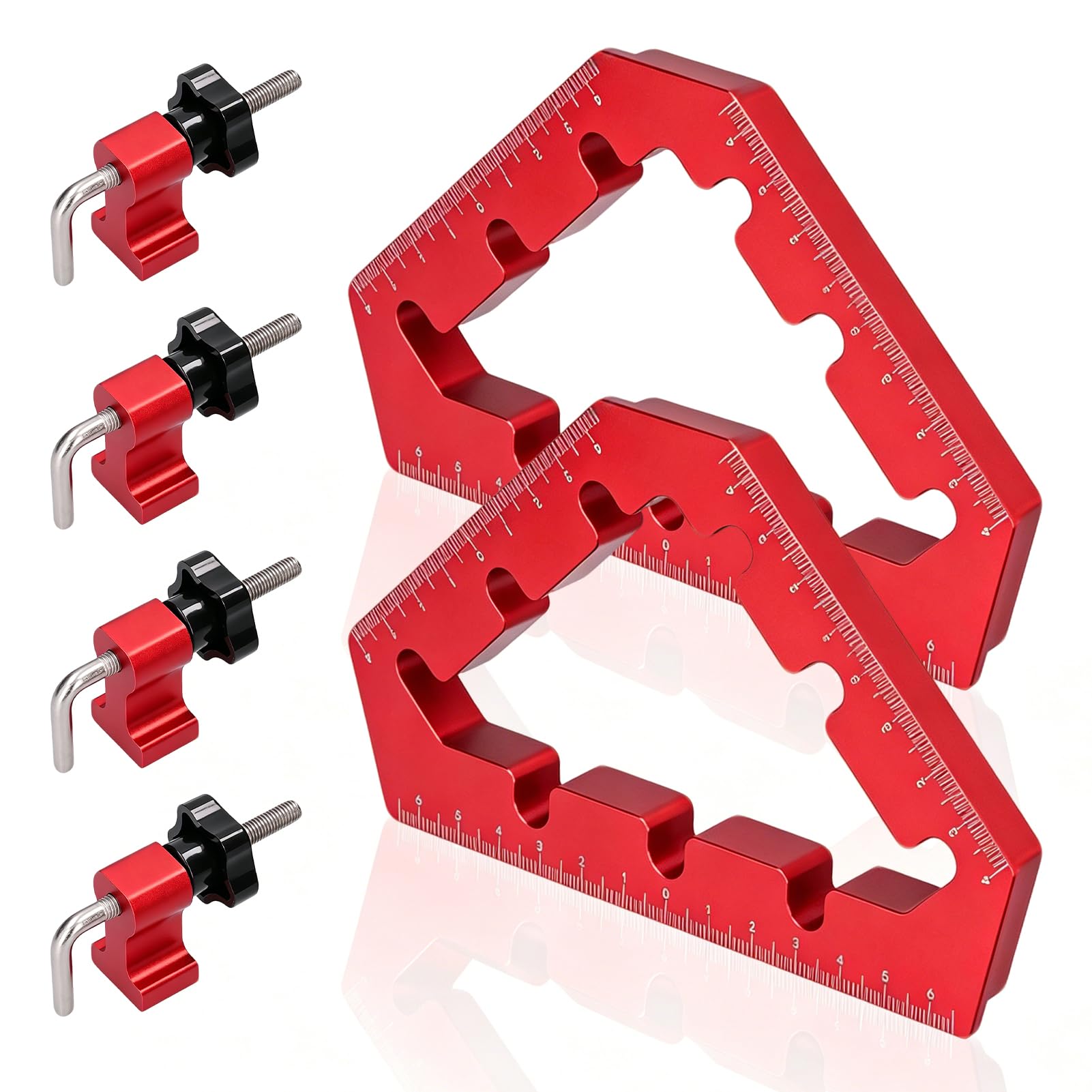 45/90 Grad Winkel Klemme Positionierwinkel, Holzbearbeitung Rechtwinkel Befestigung 45 ° 90 ° Aluminium Legierung Positionierung Quadrat Metric 0-12cm Rechtwinklige Klemmen Winkelspanner