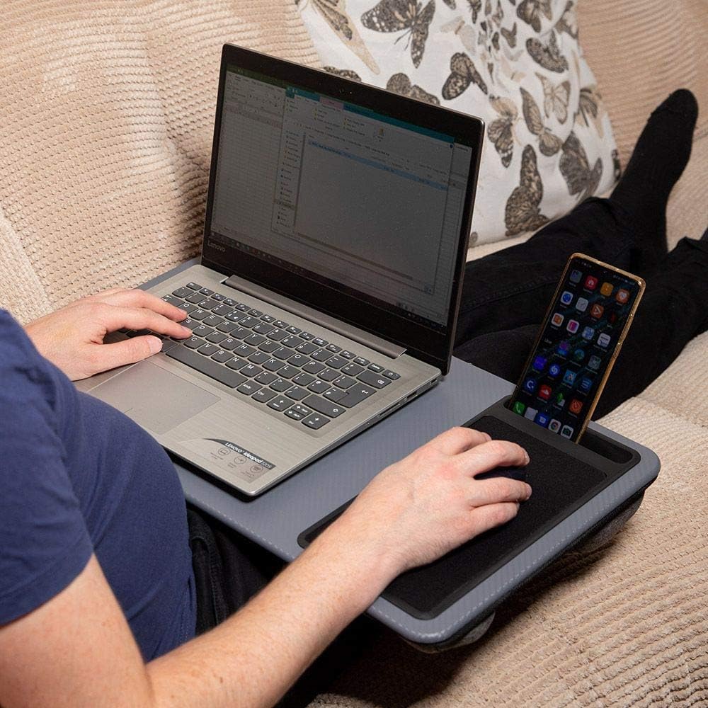 InGenious Large Lap Desk Tray Portable Wide Sofa Working Notebook Support Cushion, Grey - Image 3