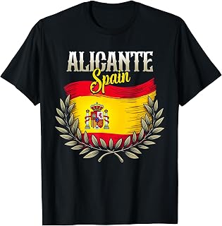 Alicante Spain Flag Spanish City Alicante Vacation Travel T-Shirt